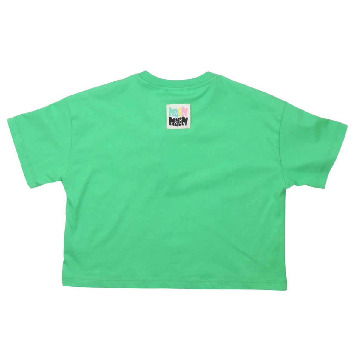 msgm - JERSEY BOX T-SHIRT GIRL IRISH GREEN