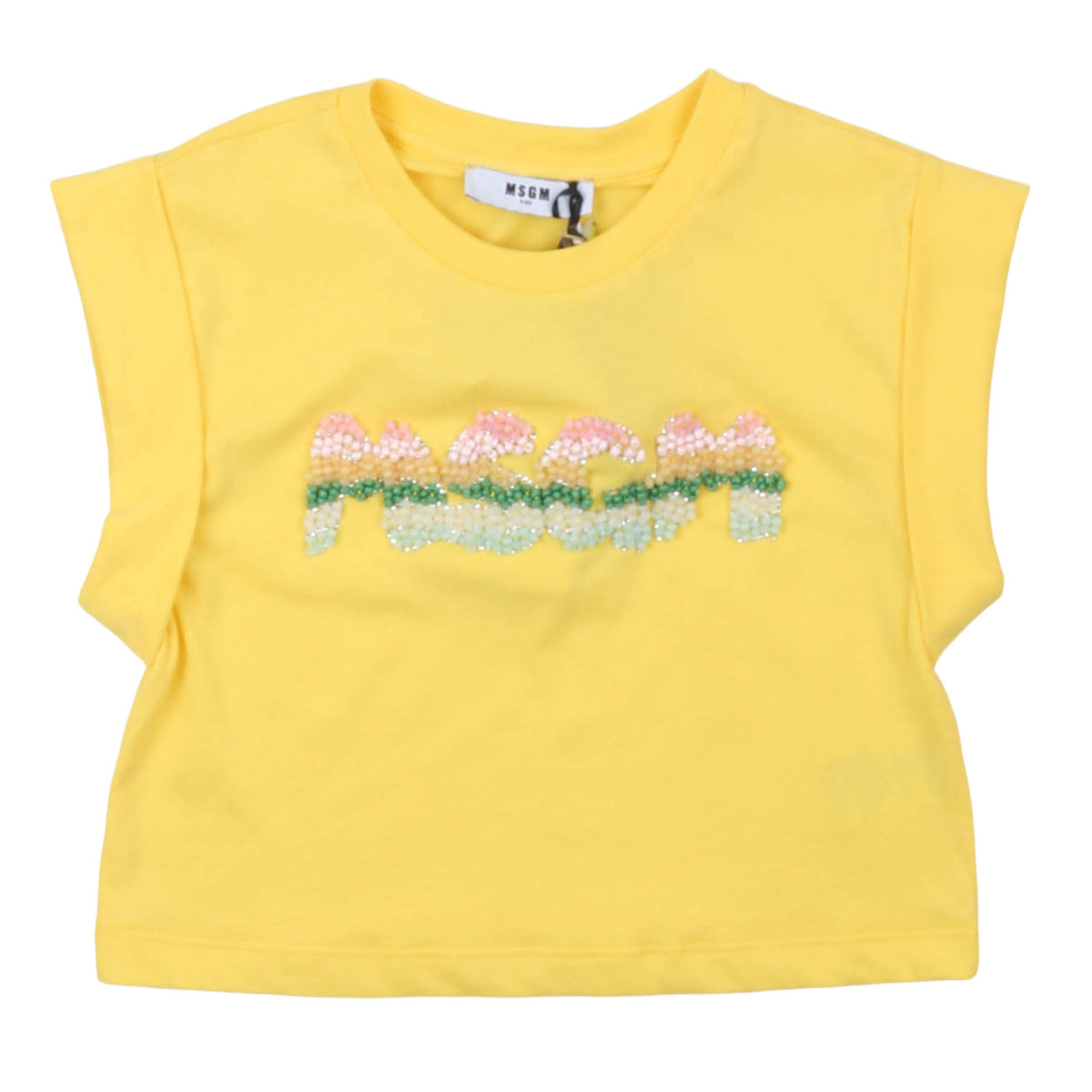 msgm - JERSEY T-SHIRT GIRL PRIMROSE YELLOW