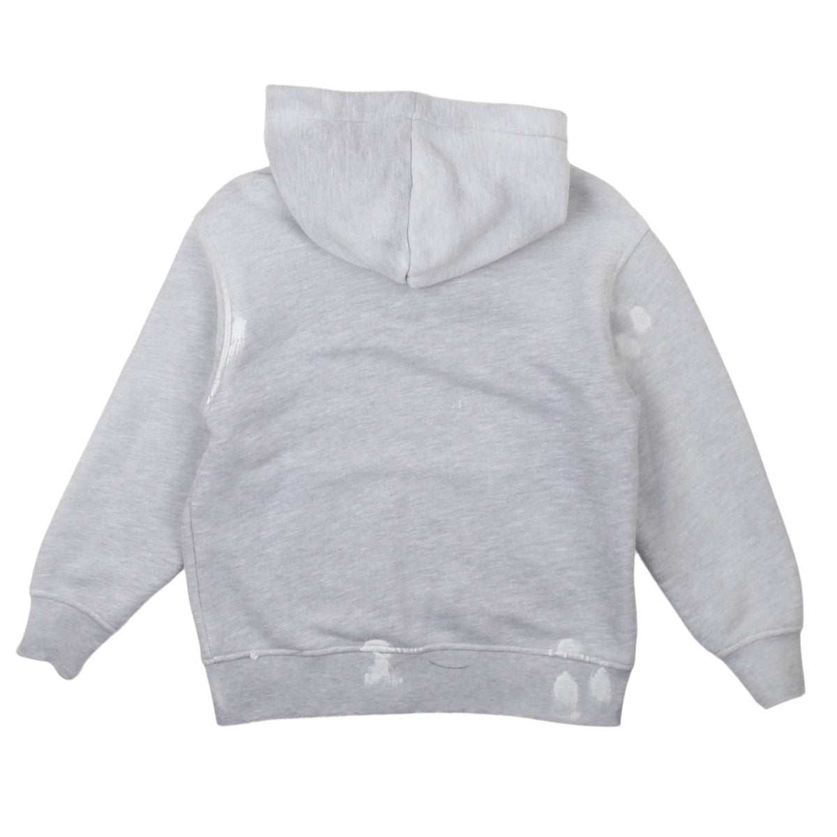 msgm - DIAGONAL FLEECE HOODIE BOY GRIGIO MELANG