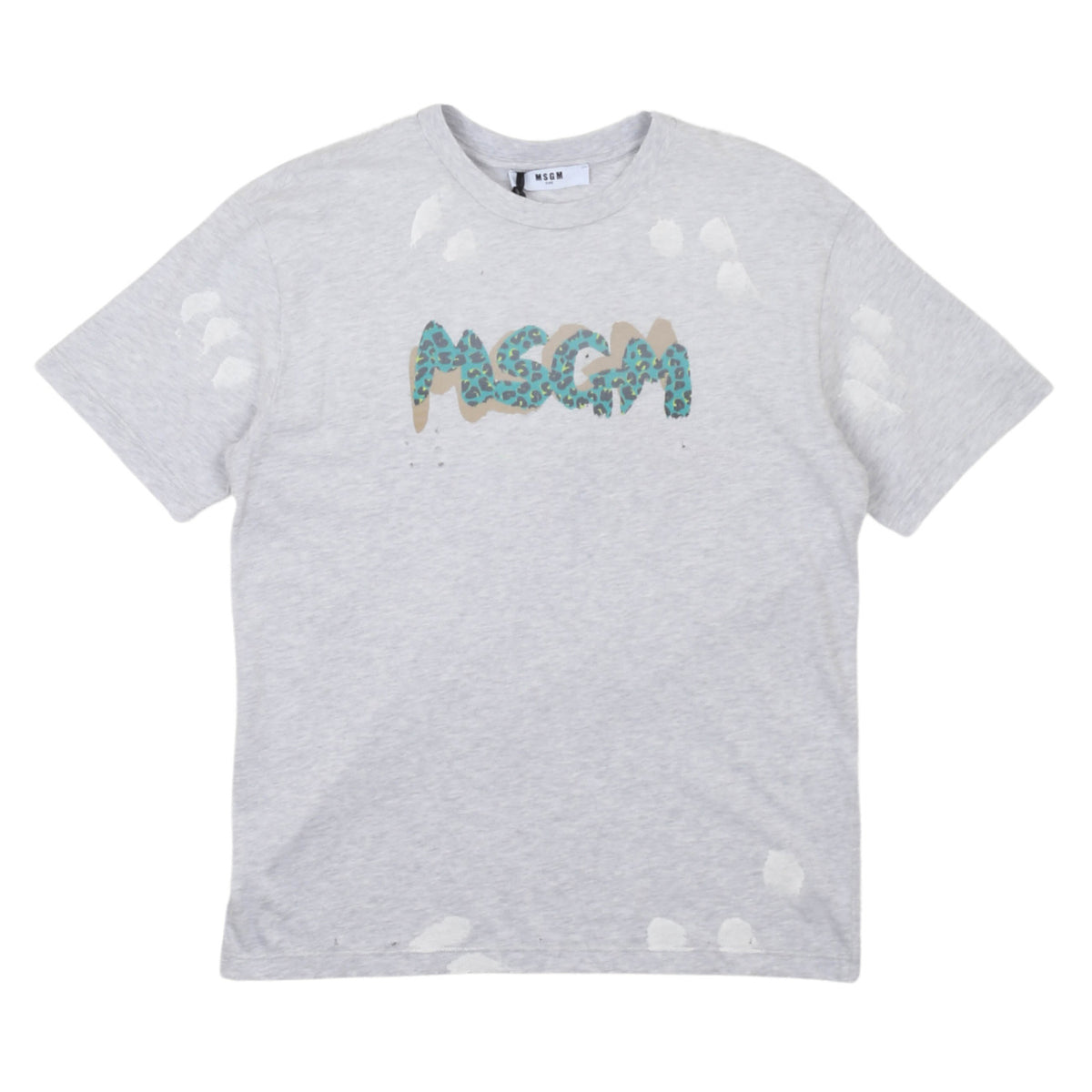 msgm - JERSEY T-SHIRT BOY GRIGIO MELANGE/GREY M