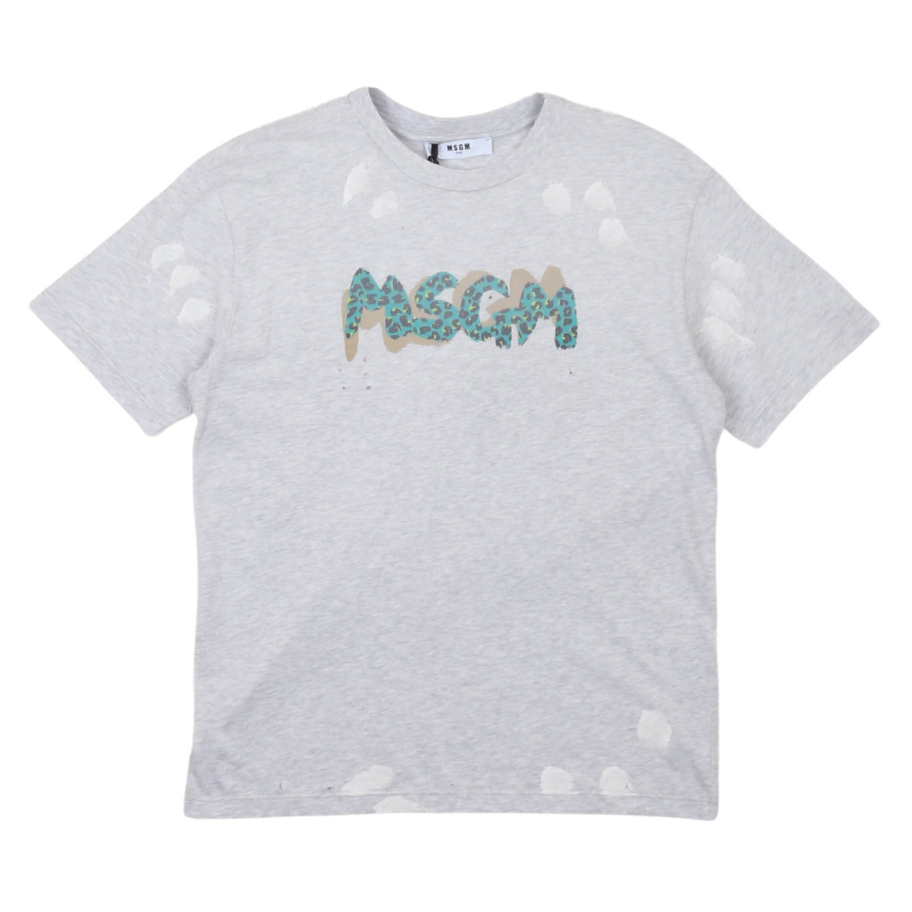 msgm - JERSEY T-SHIRT BOY GRIGIO MELANGE/GREY M